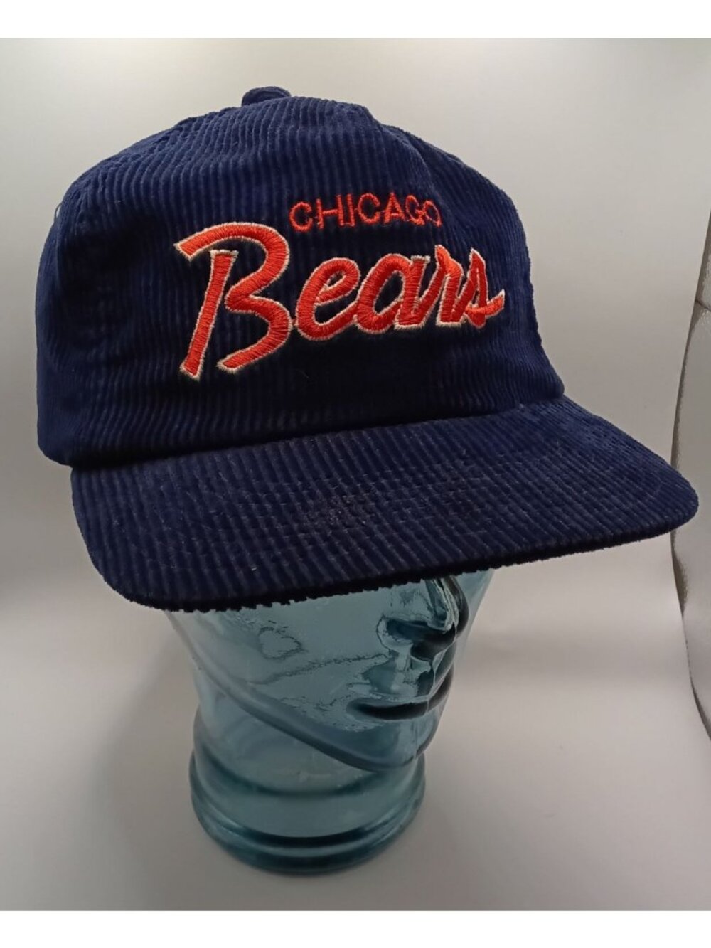 Vintage 80s Sports Specialties Macgregor NFL Chicago Bears Corduroy Blue Hat